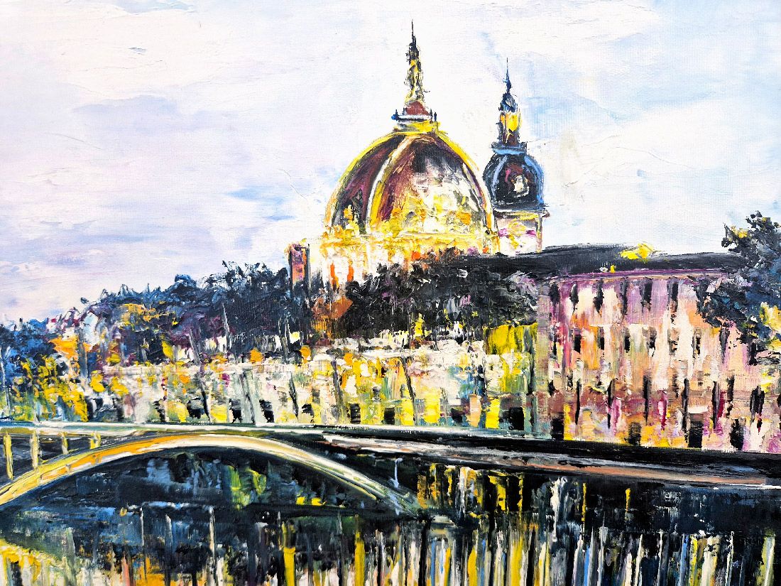 Tableau de PHIL a pour titre Pont Wilson, Lyon style figuratif dim : PHILprix:700