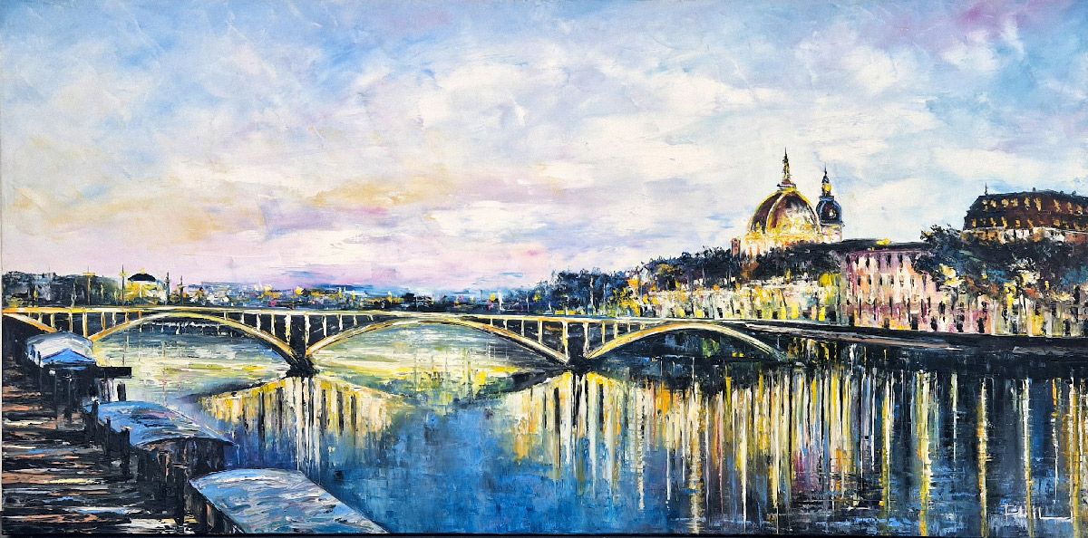 Tableau de PHIL a pour titre Pont Wilson, Lyon style figuratif dim : PHILprix:700