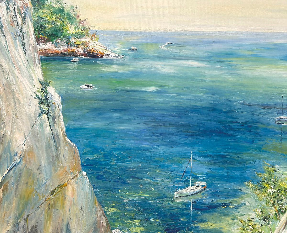 Tableau de PHIL a pour titre La calanque style figuratif dim : PHILprix:700
