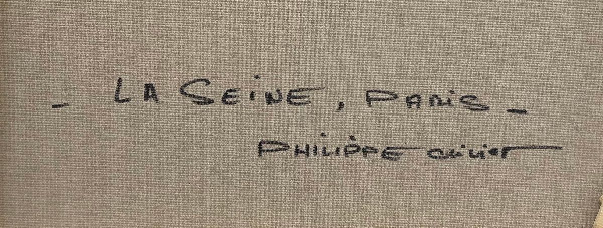 Tableau de PHIL a pour titre La Seine, Paris style figuratif dim : PHILprix:700