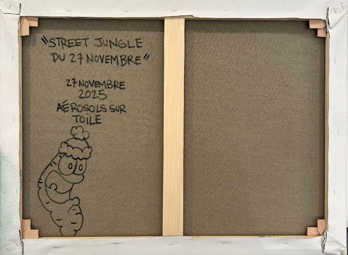 Tableau de Carotte a pour titre Street jungle style graffiti, street art dim : Carotteprix:450