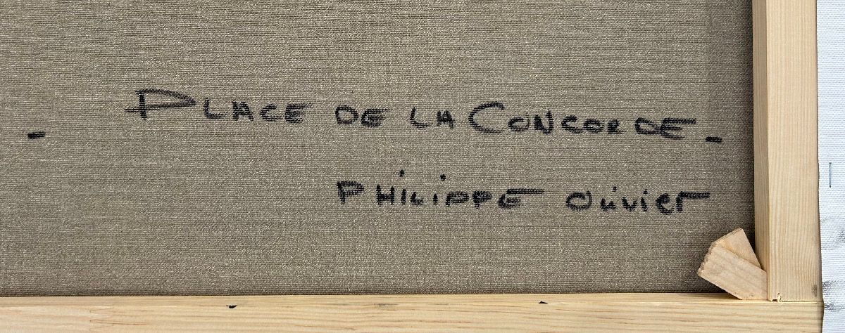 Tableau de PHIL a pour titre Place de la concorde style figuratif dim : PHILprix:350
