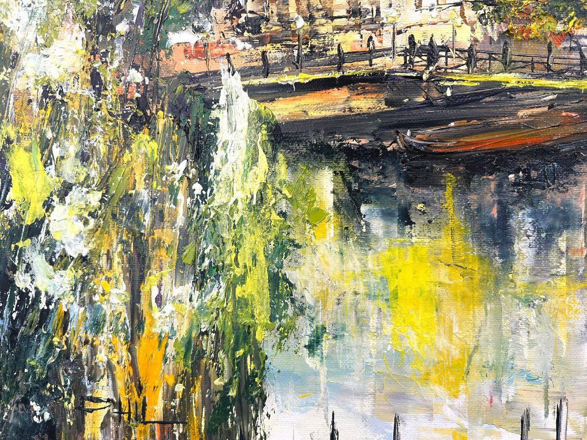 Tableau de PHIL a pour titre Vue sur la Seine style figuratif dim : PHILprix:350