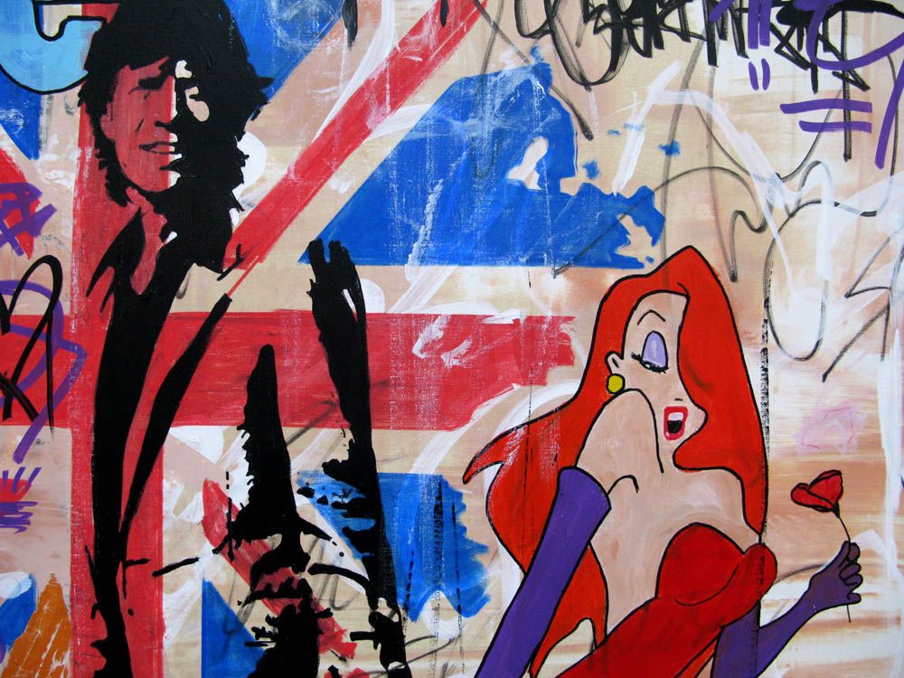 Tableau de PATRICIA GADISSEUR a pour titre PEOPLE style graffiti, street pop art dim : PATRICIA GADISSEURprix:900