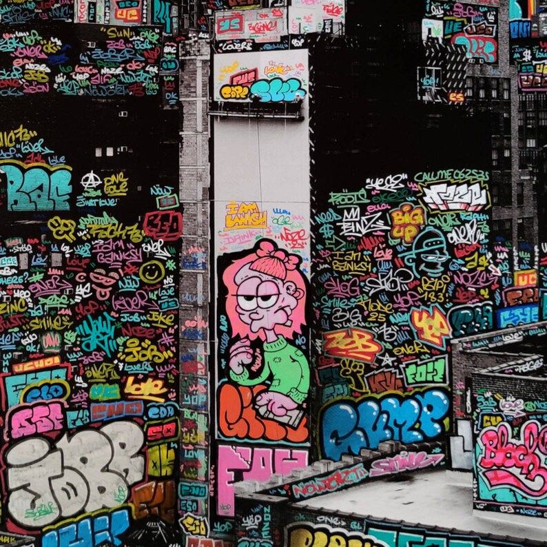 Editions d'art de BLACH a pour titre VIC POLICE DISTRICT style graffiti, street art dim : BLACHprix:100