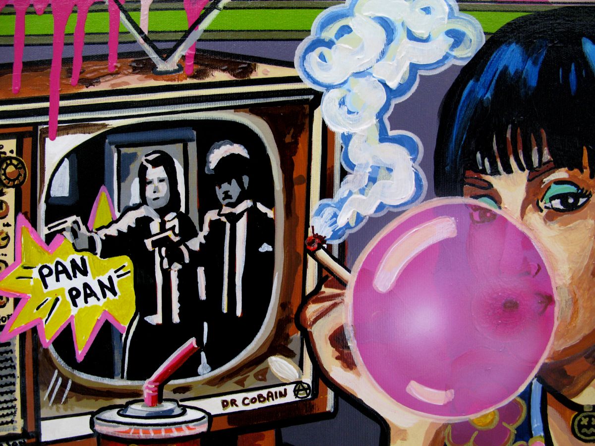 Tableau de Docteur Cobain a pour titre Pop fiction style figuratif dim : Docteur Cobainprix:600