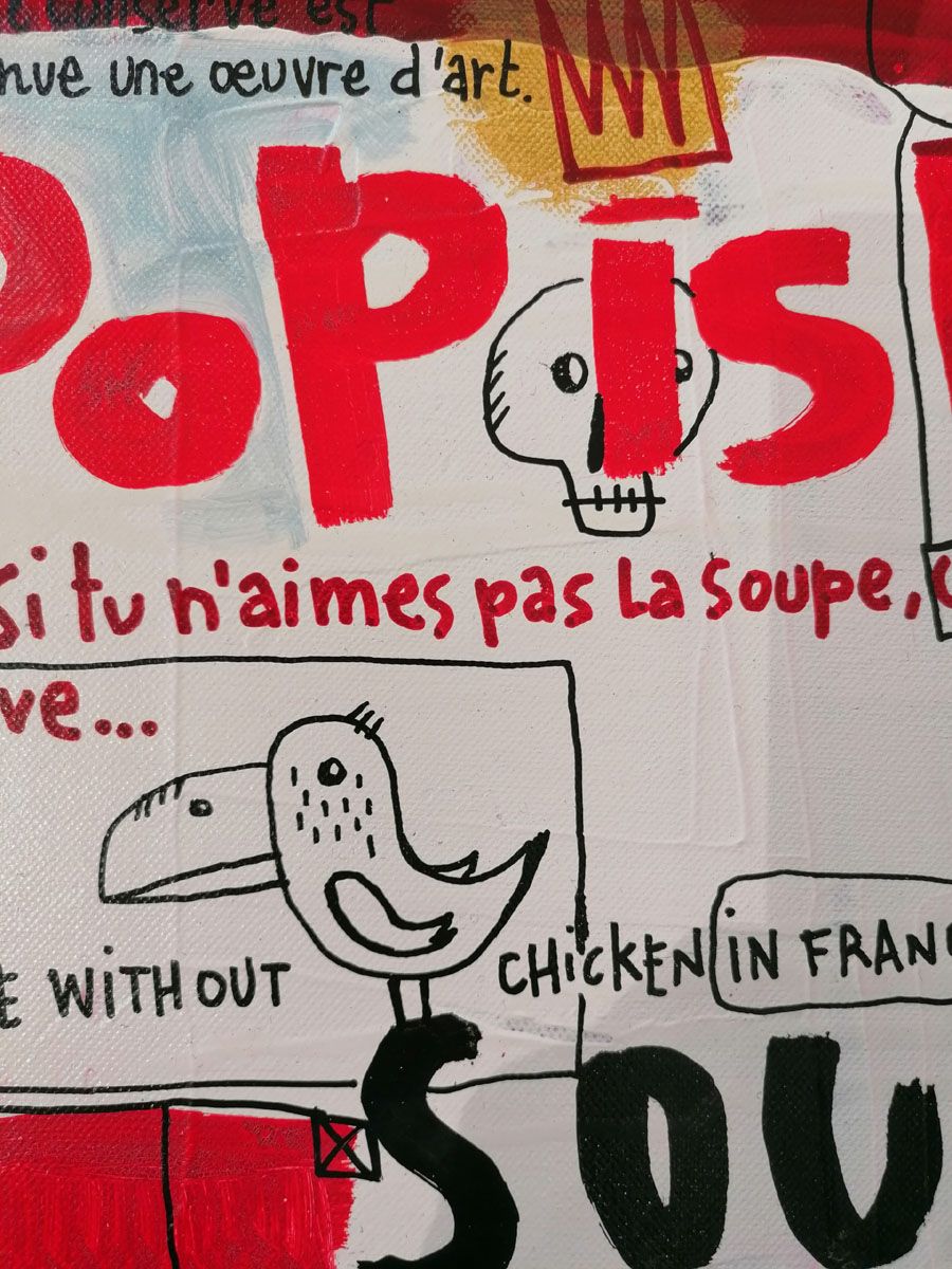 Tableau de TAREK a pour titre Pop is Pop Soup style abstrait dim : TAREKprix:450