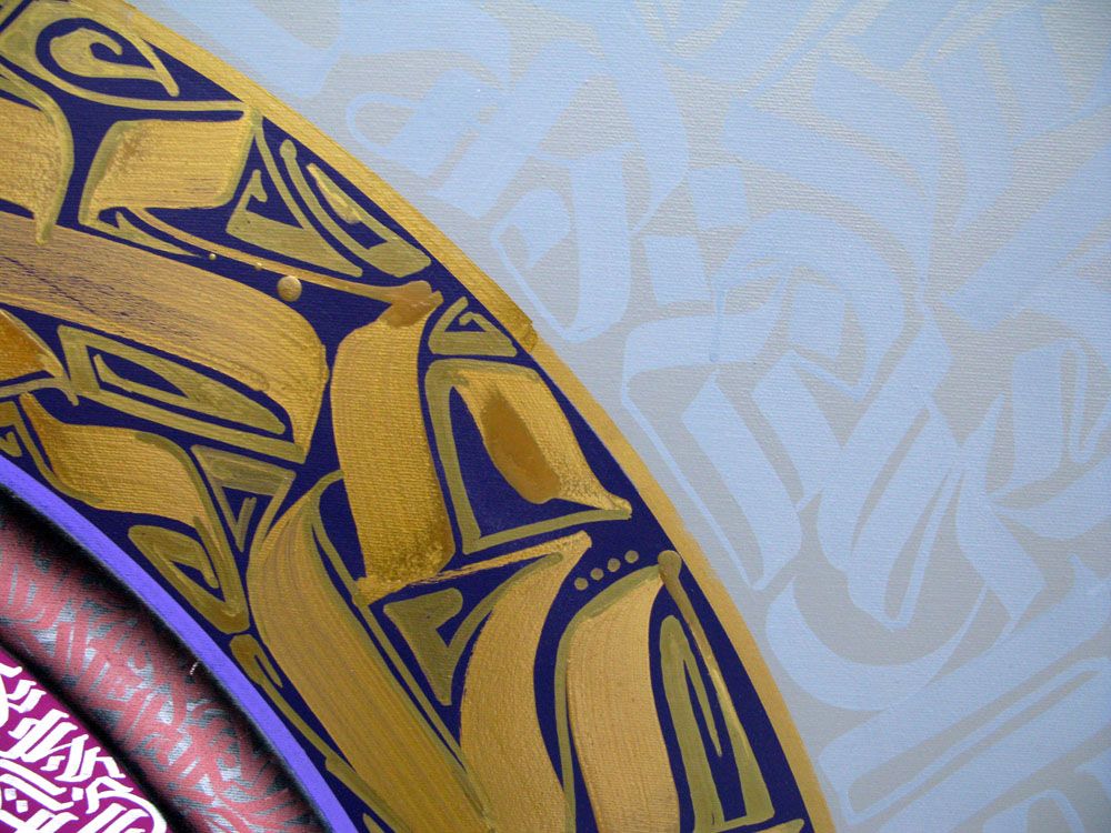 Tableau de EL GATO S. a pour titre Purple eyes style graffiti, street art dim : EL GATO S.prix:1700