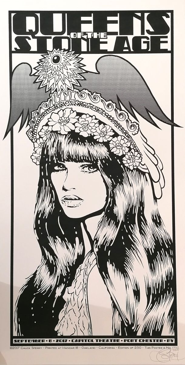 Editions d'art de CHUCK SPERRY a pour titre QUEENS OF THE STONE AGE BW TEST style figuratif dim : CHUCK SPERRYprix:400