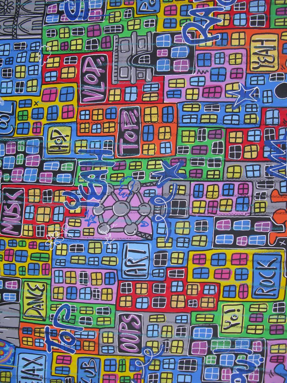 Tableau de RICO SAB a pour titre BX PARIS NY BERLIN style street pop art dim : RICO SABprix:1900