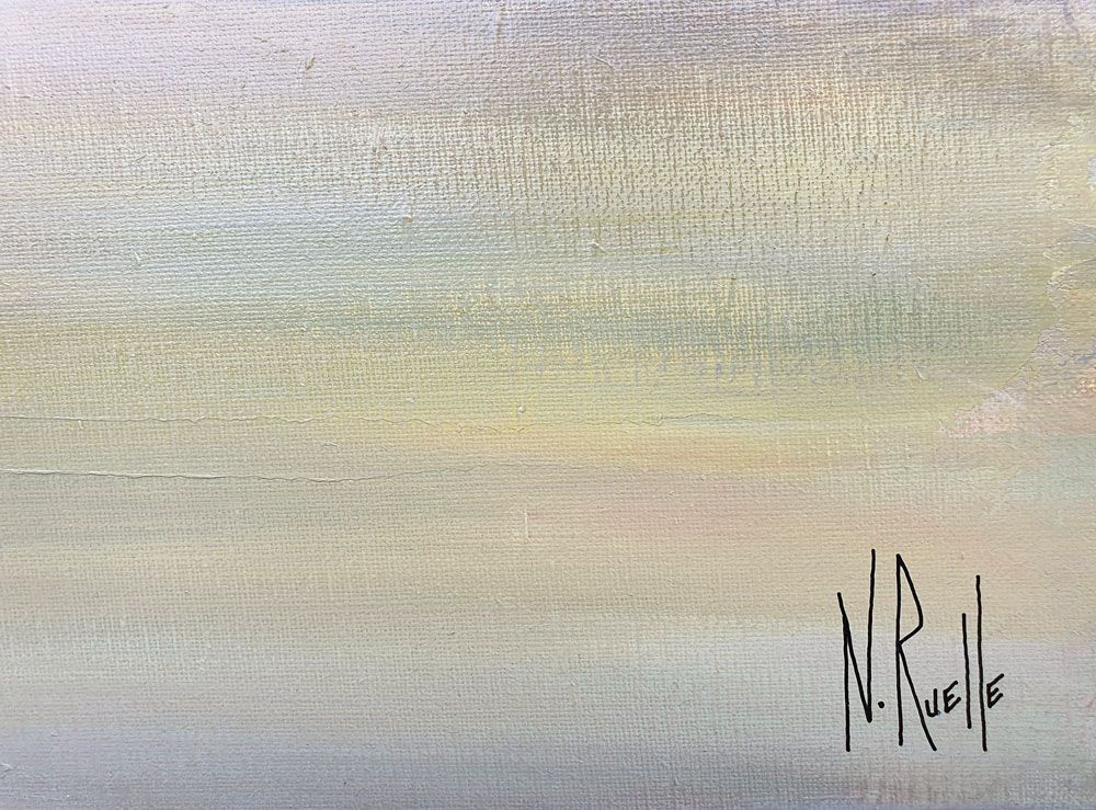 Tableau de RUELLE NICOLAS a pour titre WARM DAYS style abstrait dim : RUELLE NICOLASprix:800