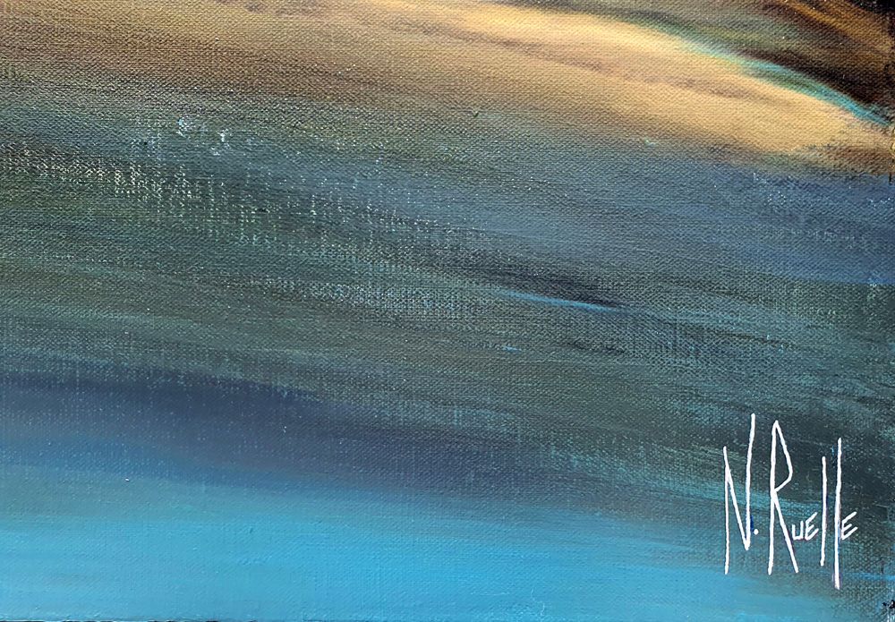 Tableau de RUELLE NICOLAS a pour titre MIRAGE style abstrait dim : RUELLE NICOLASprix:1400
