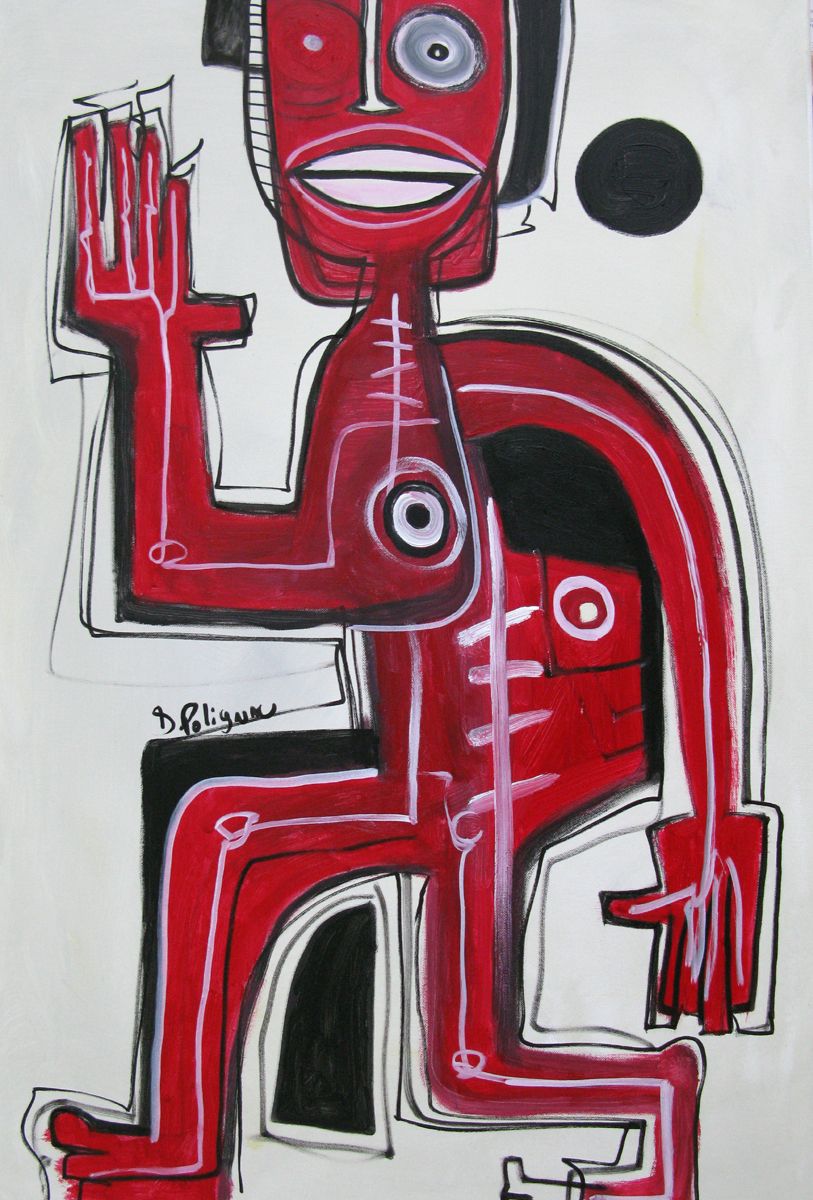 Tableau de Daniel De POLIGNAC a pour titre Red Monkey style graphique dim : Daniel De POLIGNACprix:600