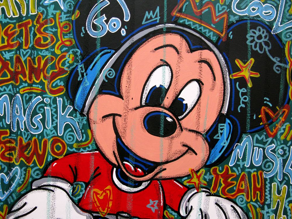 Tableau de RICO SAB a pour titre DJ MM style street pop art, street art dim : RICO SABprix:250