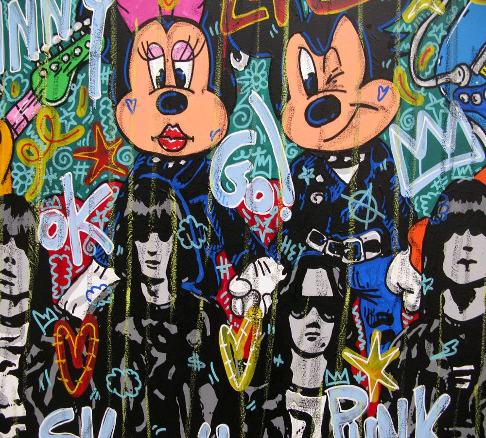 Tableau de RICO SAB a pour titre Hey ho let's go ! style street pop art, street art dim : RICO SABprix:1650