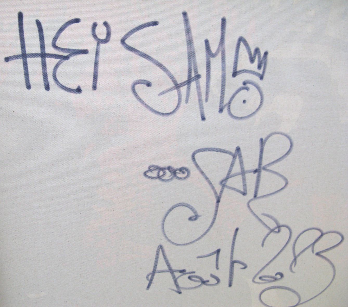 Tableau de RICO SAB a pour titre Hey Sam style street pop art, street art dim : RICO SABprix:950