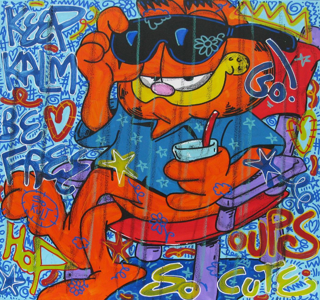 Tableau de RICO SAB a pour titre Keep kalm be free style street pop art, street art dim : RICO SABprix:320