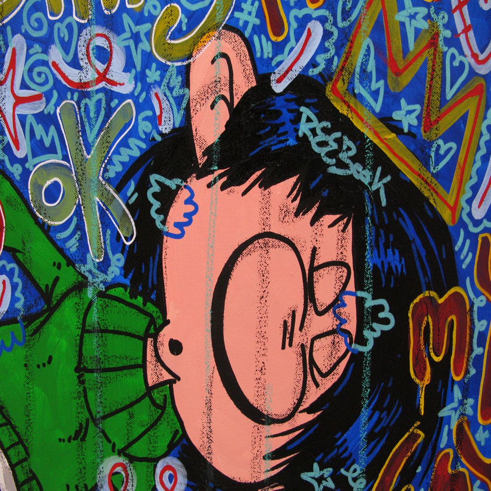 Tableau de RICO SAB a pour titre Stars Paris 2024 style street pop art, street art dim : RICO SABprix:600