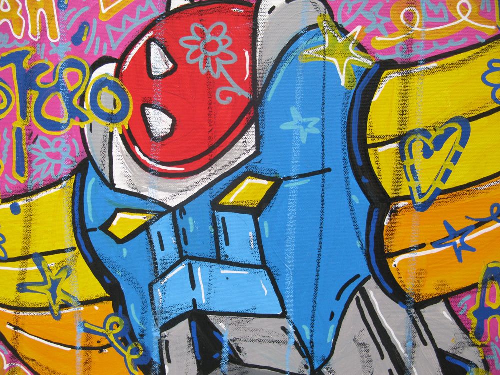 Tableau de RICO SAB a pour titre Astero H style street pop art, street art dim : RICO SABprix:290