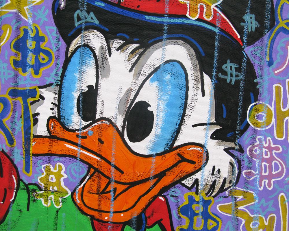 Tableau de RICO SAB a pour titre Hey picsou style street pop art, street art dim : RICO SABprix:290