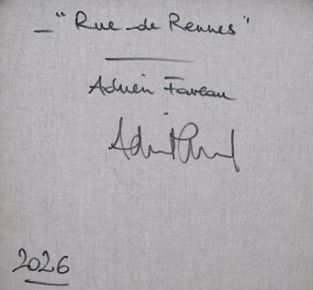 Tableau de ADRIEN FAVEAU a pour titre Rue de Rennes style figuratif, graphique dim : ADRIEN FAVEAUprix:3200