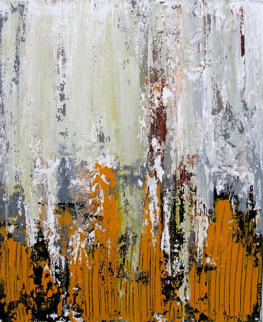 Tableau de TANIA CARRARA a pour titre SANS TITRE JAUNE style abstrait dim : TANIA CARRARAprix:450