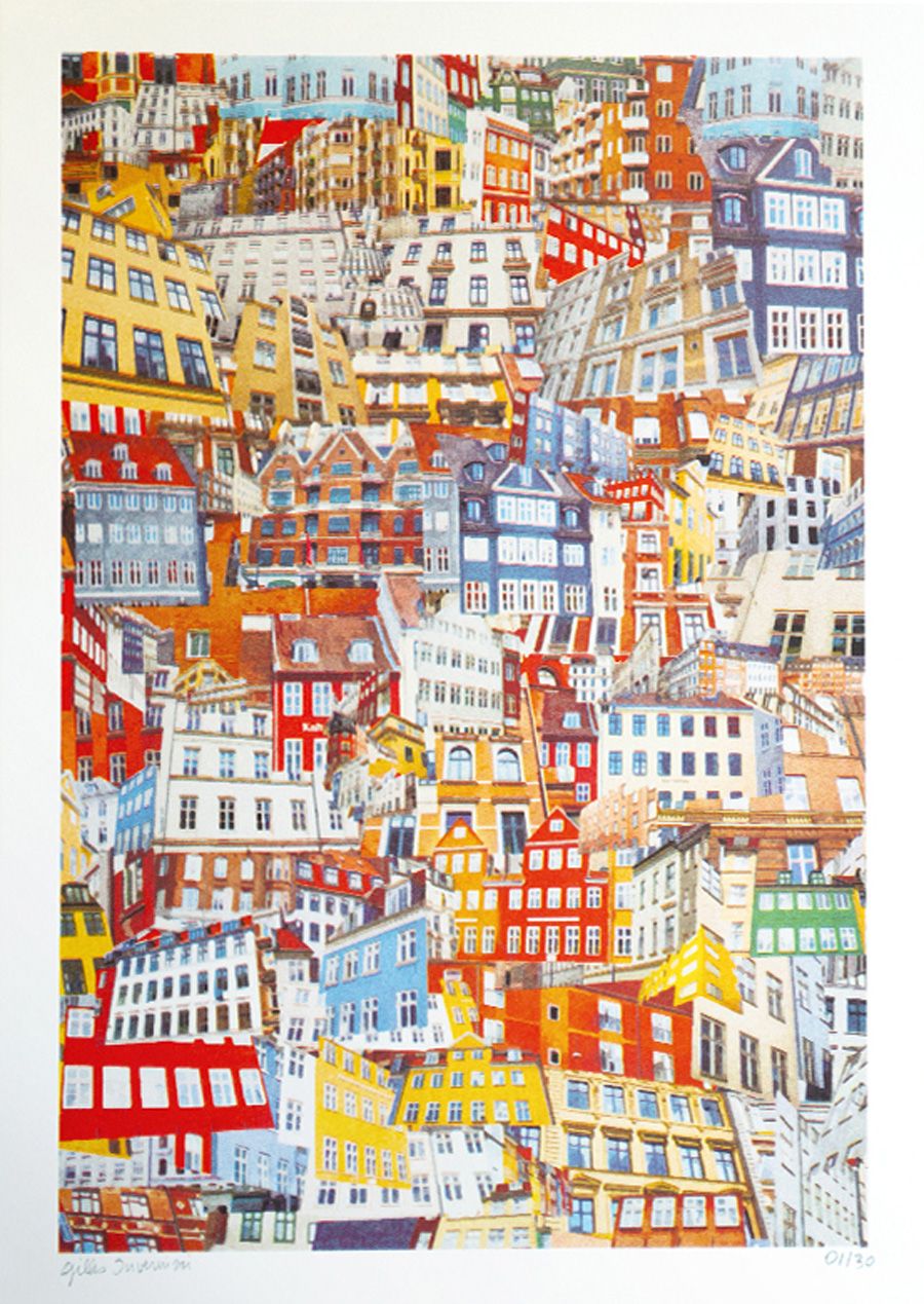 Editions d'art de GILLES INVERNIZZI a pour titre COPENHAGUE (DANEMARK) style figuratif, graphique dim : GILLES INVERNIZZIprix:50
