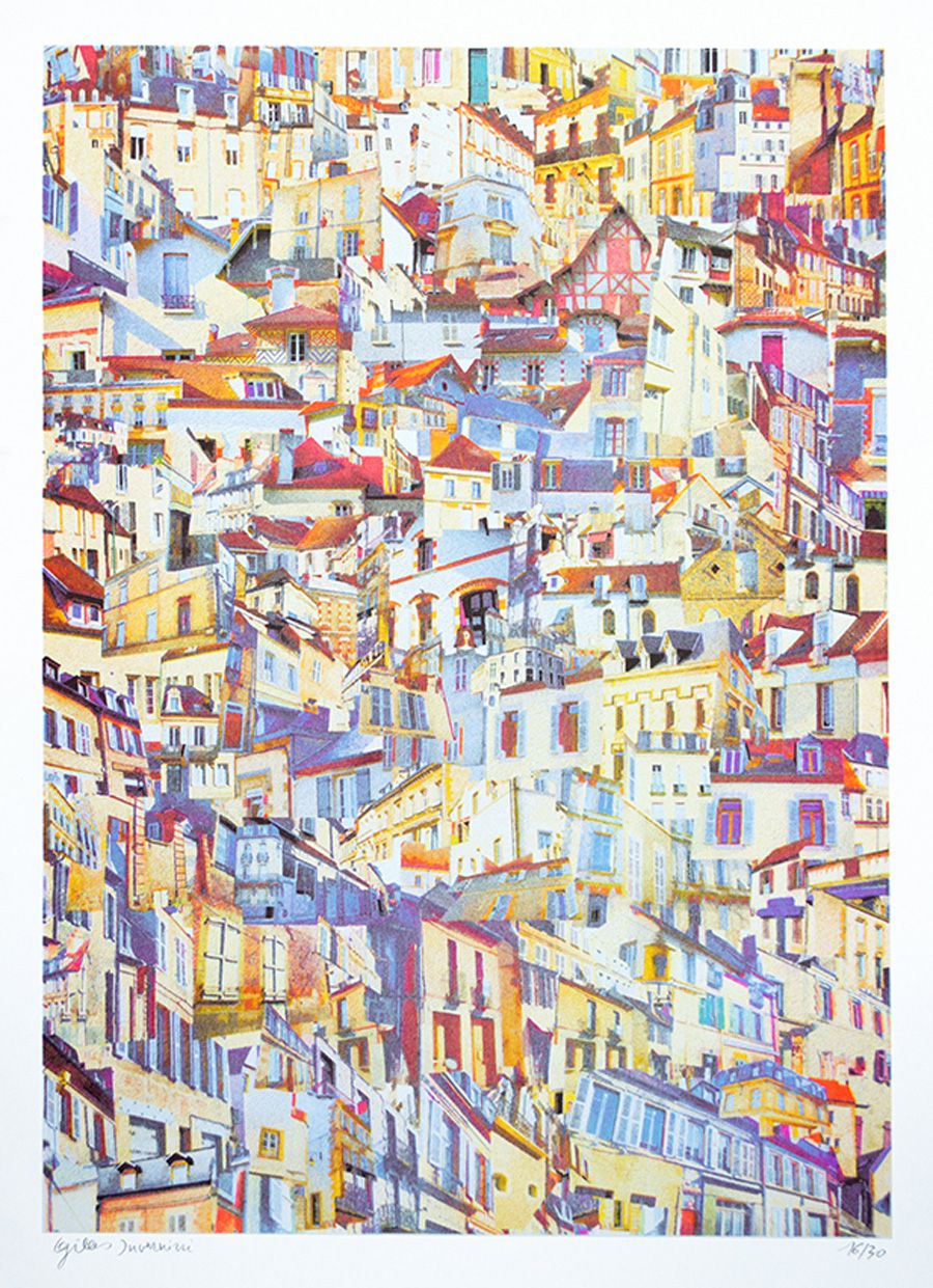 Editions d'art de GILLES INVERNIZZI a pour titre MOULINS (FRANCE) style figuratif, graphique dim : GILLES INVERNIZZIprix:50