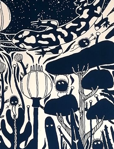 Editions d'art de JIBE a pour titre SOUS LES ETOILES Regular style graphique dim : JIBEprix:80