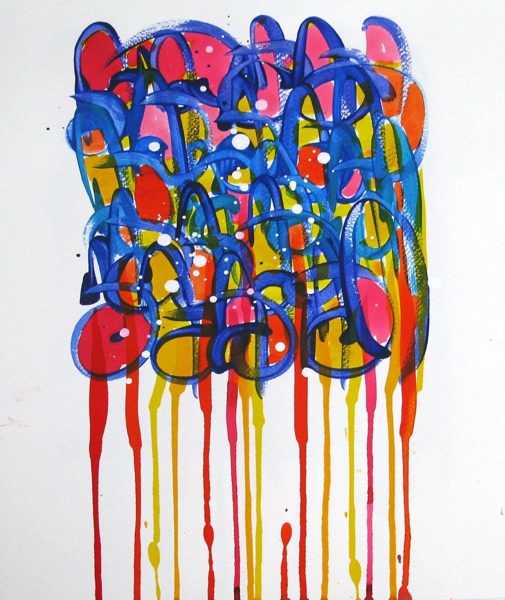 Dessin de STEPHANE RIME a pour titre LES COULURES NONAME C99 style abstrait dim : STEPHANE RIMEprix:70