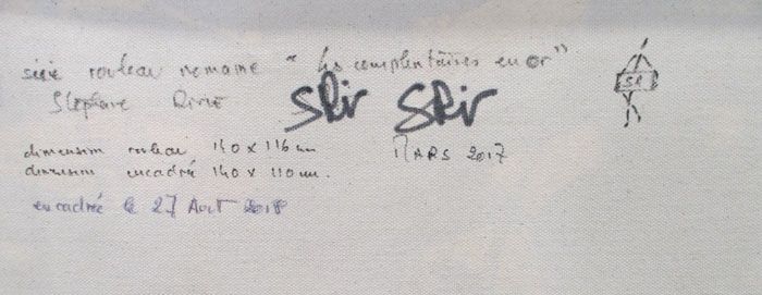 Tableau de STEPHANE RIME a pour titre NONAME LES COMPLEMENTAIRES EN OR style abstrait dim : STEPHANE RIMEprix: