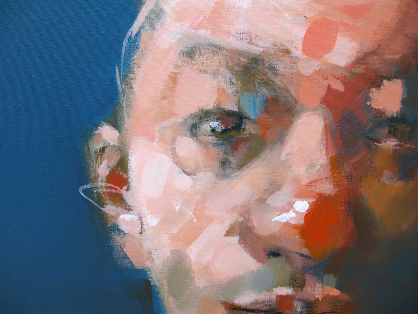 Tableau de MASSEBEUF Olivier a pour titre Someone else clown style figuratif dim : MASSEBEUF Olivierprix:500
