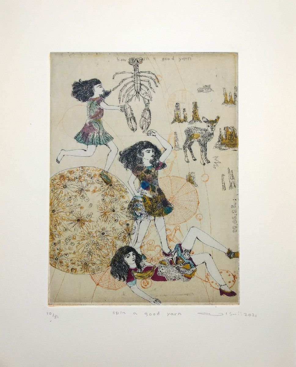 Editions d'art de ATSUKO ISHII a pour titre Spin a good Yarn style figuratif dim : ATSUKO ISHIIprix:130