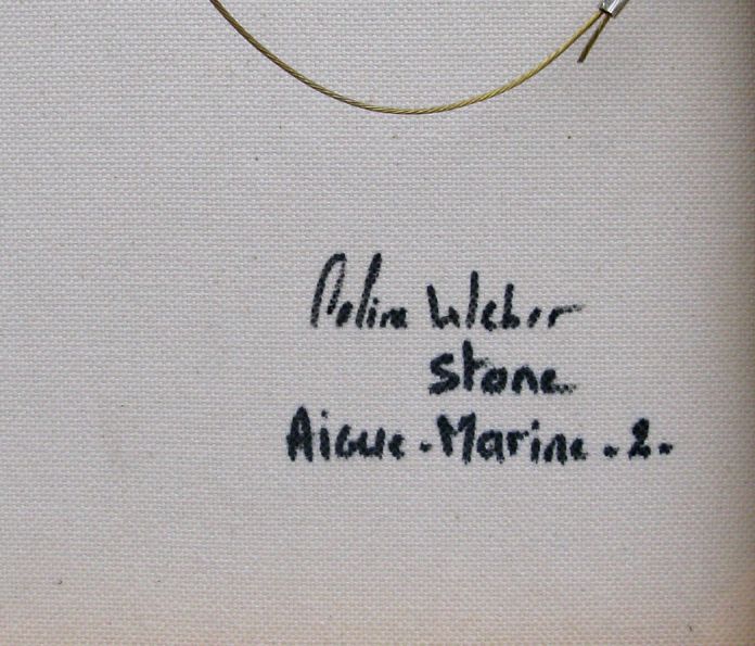 Tableau de CELINE WEBER a pour titre Stone Aigue-Marine 2 style abstrait dim : CELINE WEBERprix:200