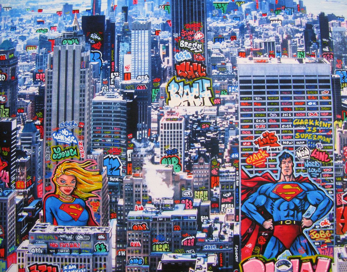 Editions d'art de BLACH a pour titre SUPER NY style graffiti, street pop art dim : BLACHprix:160