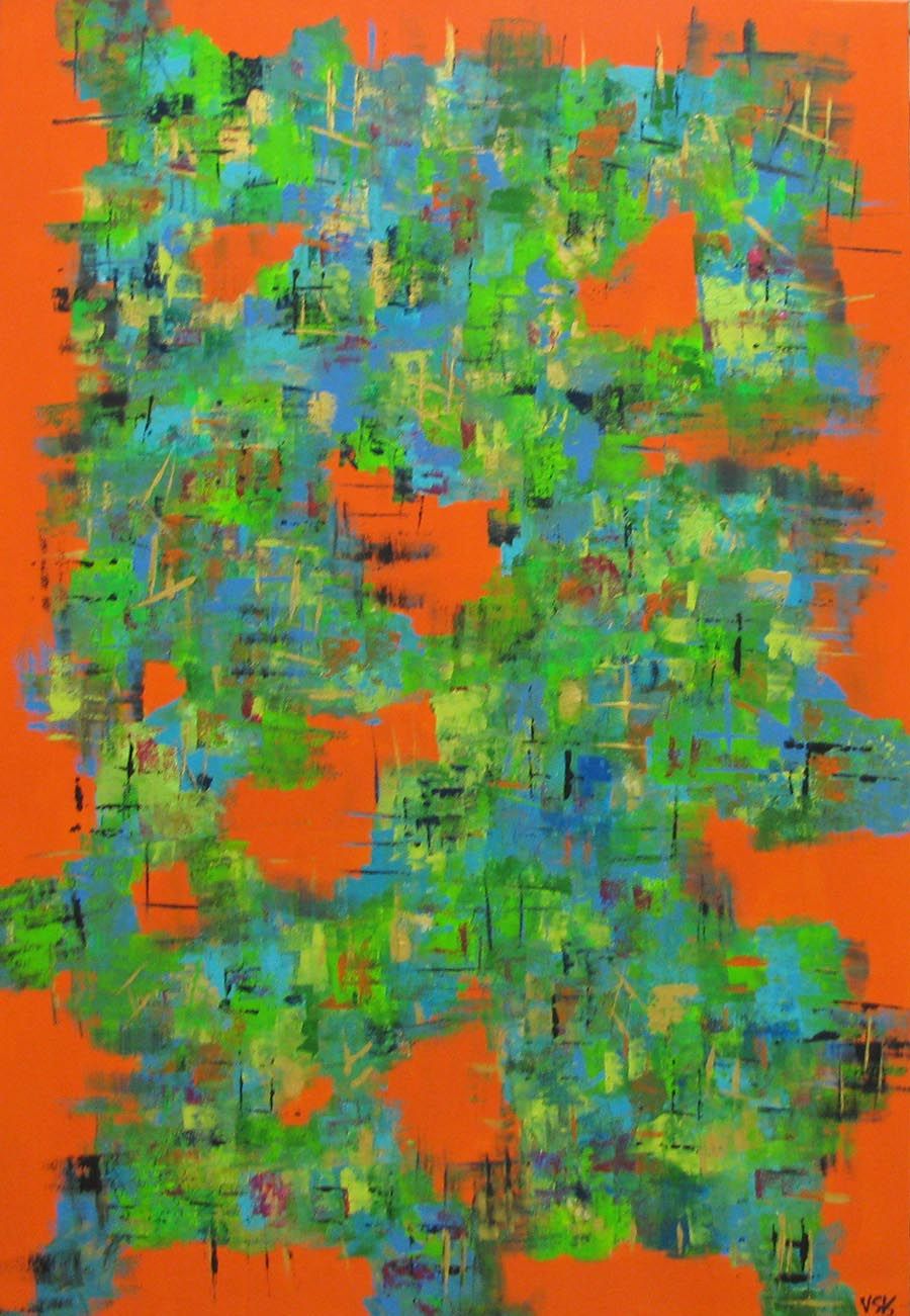 Tableau de VSK a pour titre VOYAGE INTERIEUR 3 style abstrait dim : VSKprix:850
