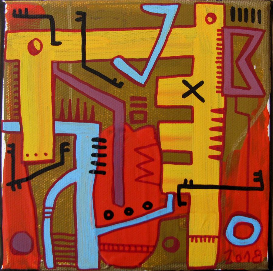 Tableau de TAREK a pour titre GEOMETRIK 3 style street pop art dim : TAREKprix: