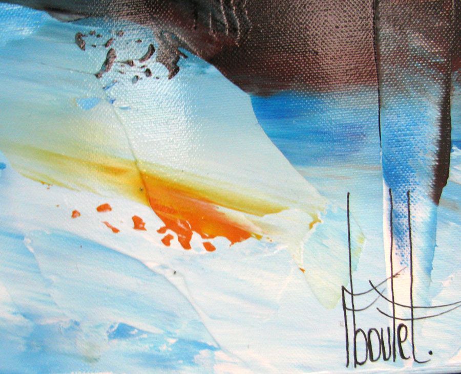 Tableau de F. BOUTET a pour titre SANS TITRE style abstrait dim : F. BOUTETprix:850
