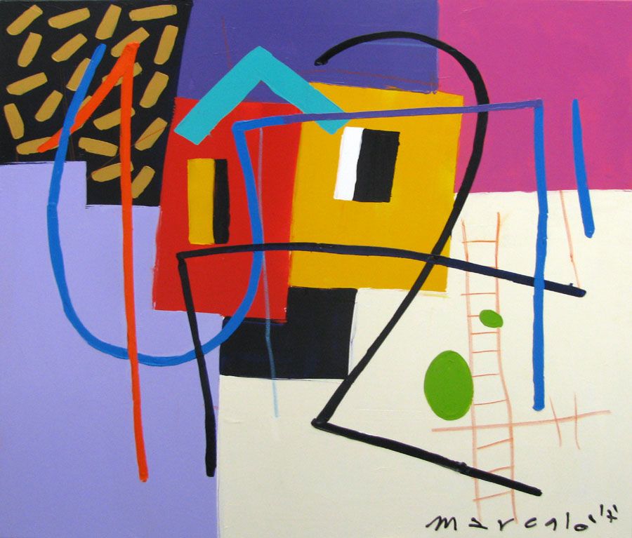 Tableau de MARCELLO CID SAINT JEAN a pour titre ESPACIOS style abstrait dim : MARCELLO CID SAINT JEANprix: