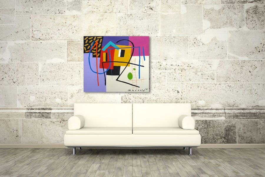 Tableau de MARCELLO CID SAINT JEAN a pour titre ESPACIOS style abstrait dim : MARCELLO CID SAINT JEANprix: