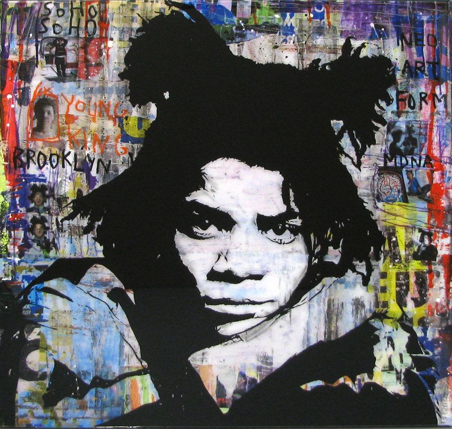Tableau de THIERRY RASINE a pour titre YOUNG KING style street pop art, street art dim : THIERRY RASINEprix:1250
