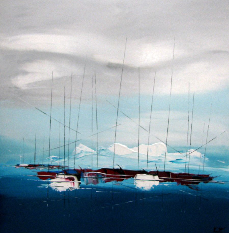 Tableau de F. BOUTET a pour titre SANS TITRE 56 style figuratif dim : F. BOUTETprix:850