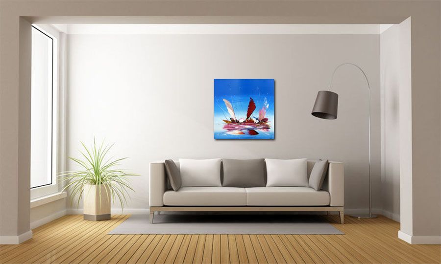 Tableau de F. BOUTET a pour titre MARINE ABSTRAITE style abstrait dim : F. BOUTETprix:650