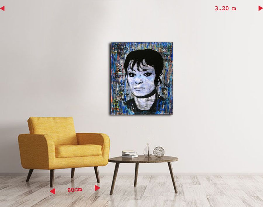 Tableau de THIERRY RASINE a pour titre BARBARA style street pop art, street art dim : THIERRY RASINEprix:800