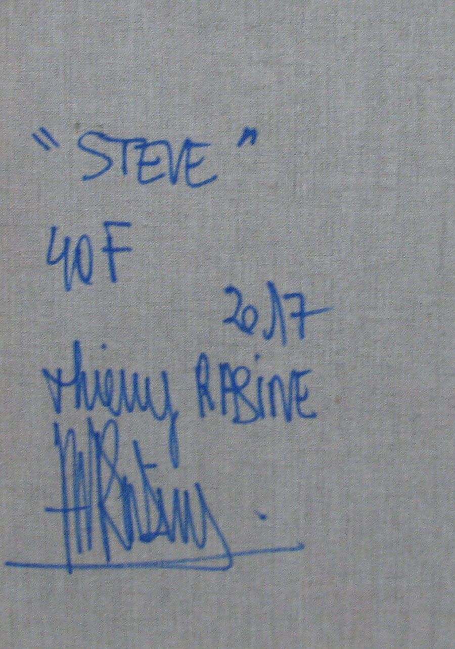 Tableau de THIERRY RASINE a pour titre STEVE style street pop art, street art dim : THIERRY RASINEprix:1000