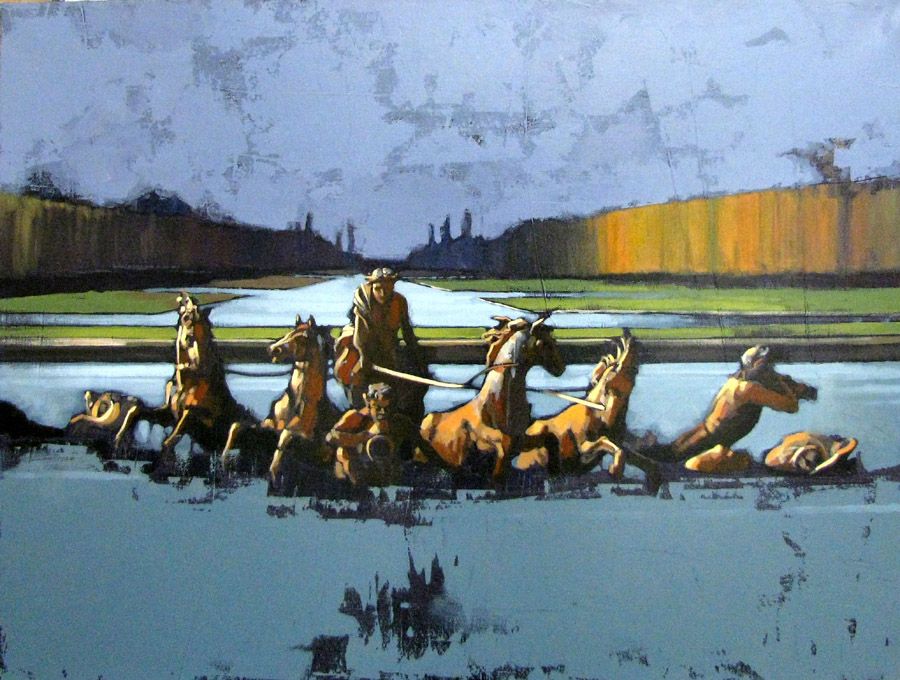 Tableau de MASSEBEUF Olivier a pour titre WILD HORSES style figuratif dim : MASSEBEUF Olivierprix:1200
