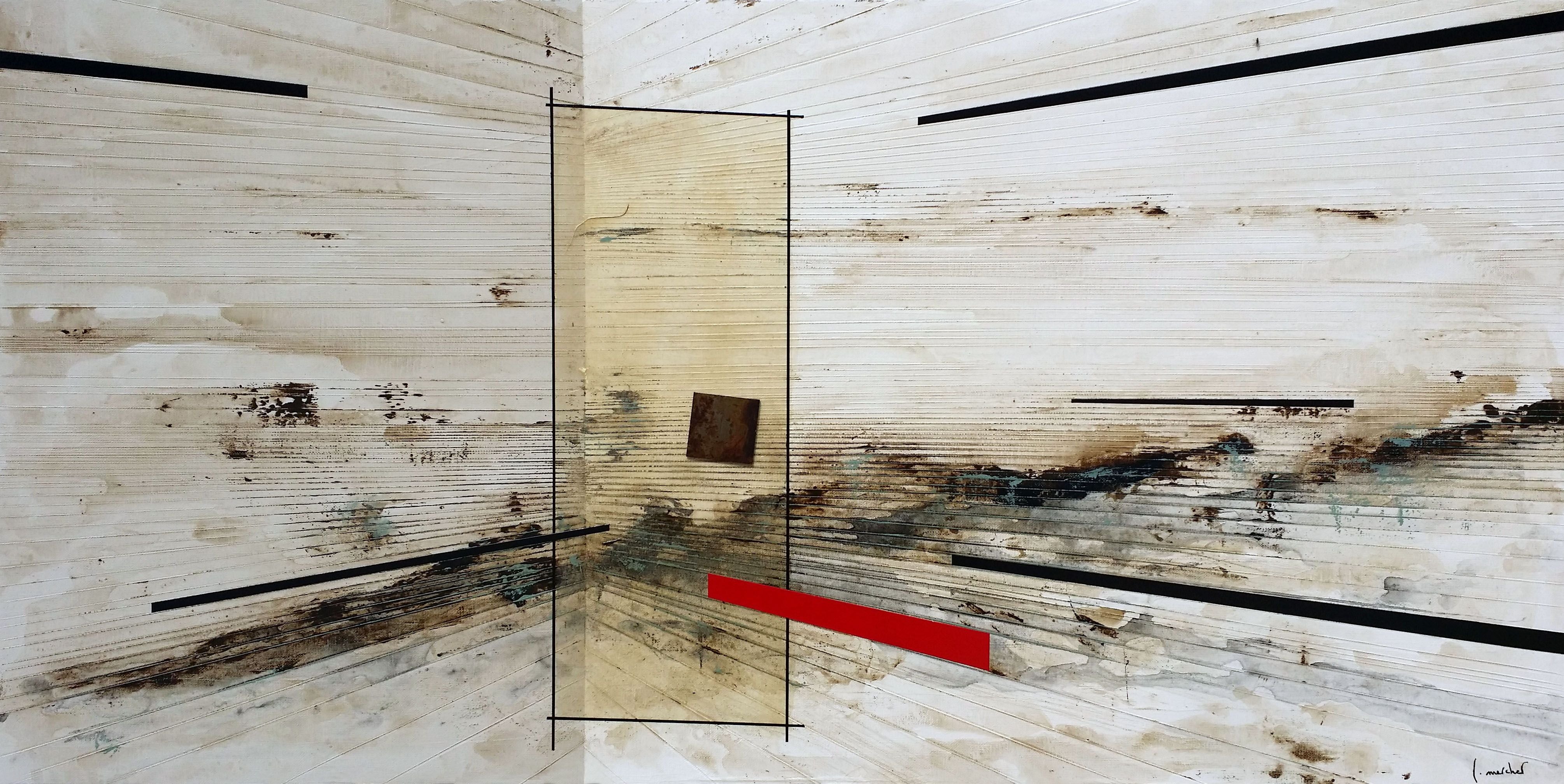 Tableau de LUDOVIC MERCHER a pour titre FRAGMENTS style abstrait dim : LUDOVIC MERCHERprix:850