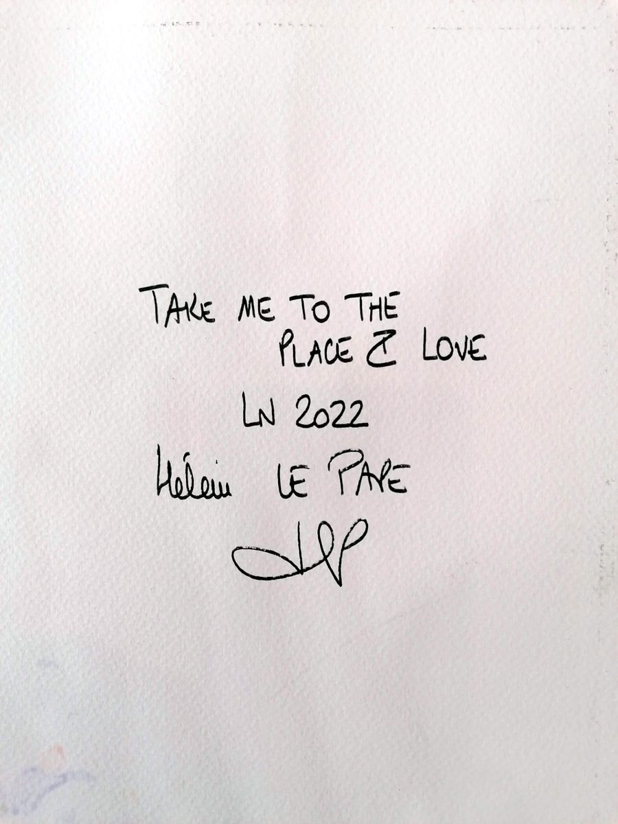 Dessin de LN LE PAPE a pour titre TAKE ME TO THE PLACE I LOVE style street pop art dim : LN LE PAPEprix:160