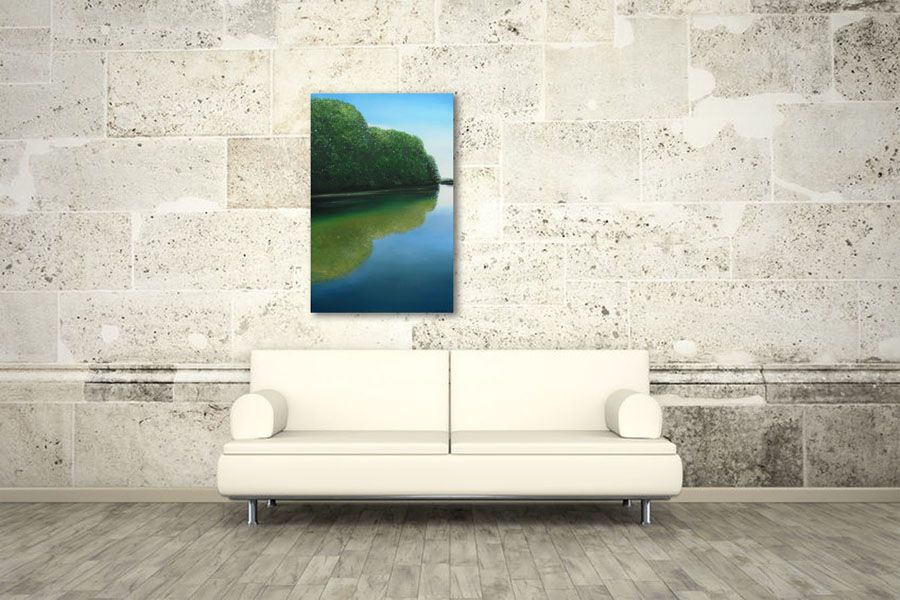 Tableau de ELISE BARAT a pour titre LA SOANE II style figuratif dim : ELISE BARATprix: