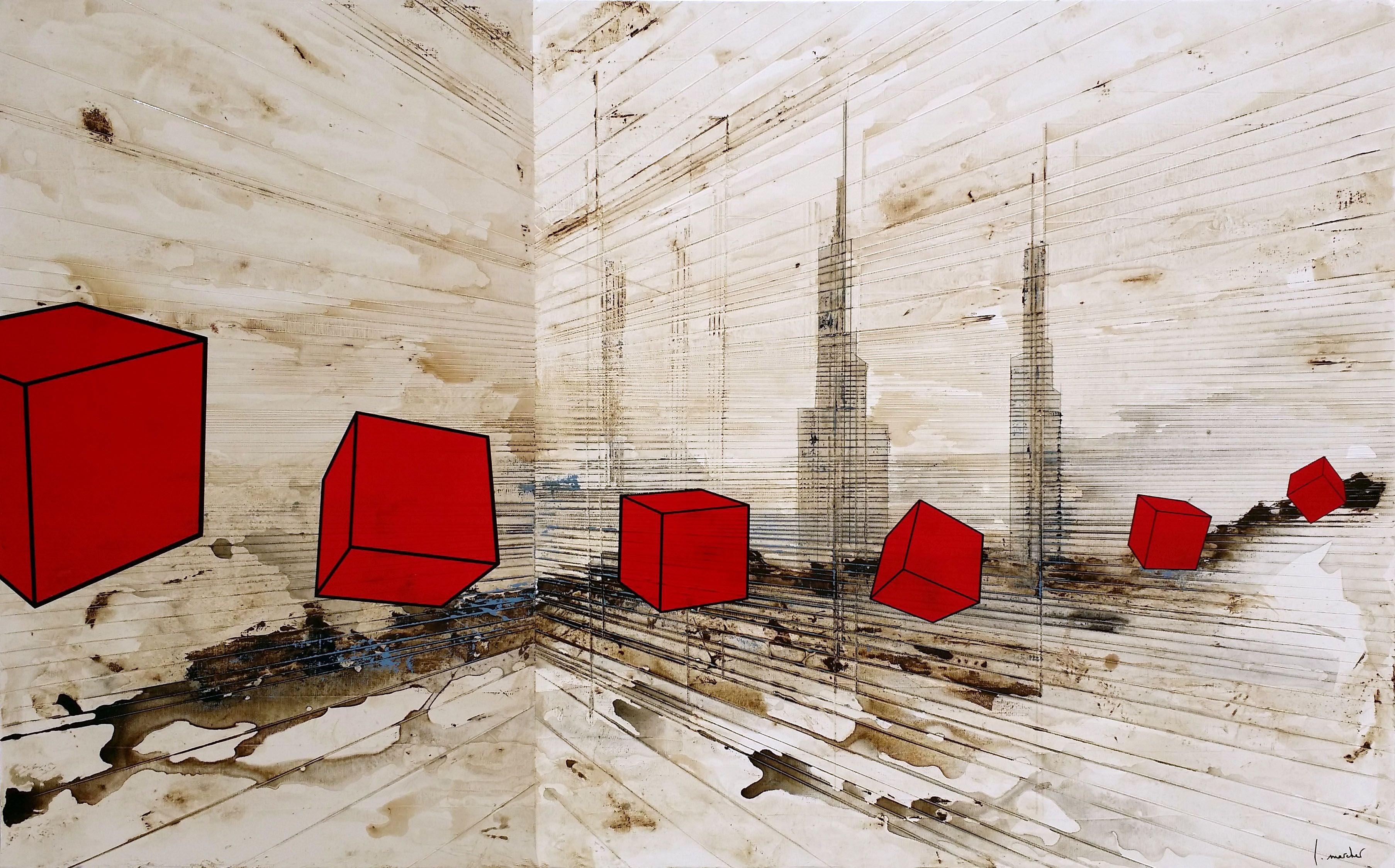 Tableau de LUDOVIC MERCHER a pour titre MOVE ON style abstrait dim : LUDOVIC MERCHERprix:1200